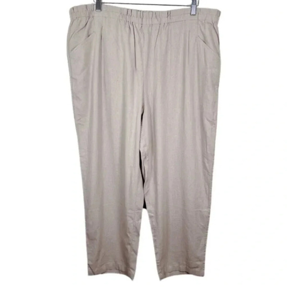 Caslon Womens  Size XXlarge Pull On Linen Blend Beige Trouser - Picture 1 of 14